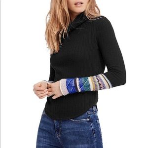 Free People “Mixed-Up Cuff Top” Sweater